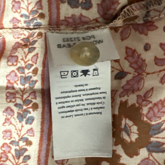 Faherty Women’s Orinda Floral Earth Peasant Sleeve Bohemian Maxi Sundress Medium - Picture 15 of 15